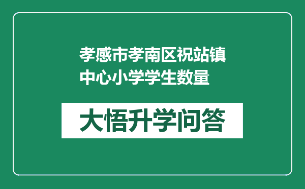 孝感市孝南区祝站镇中心小学学生数量