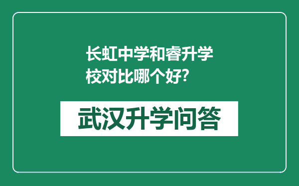 长虹中学和睿升学校对比哪个好？