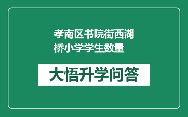 孝南区书院街西湖桥小学学生数量