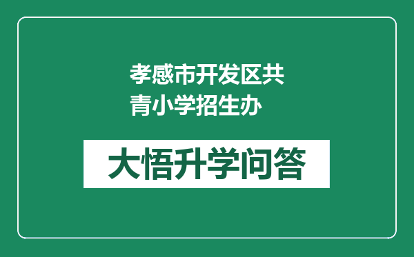 孝感市开发区共青小学招生办