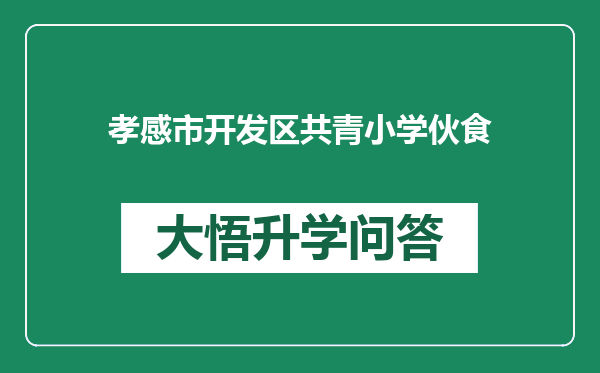 孝感市开发区共青小学伙食