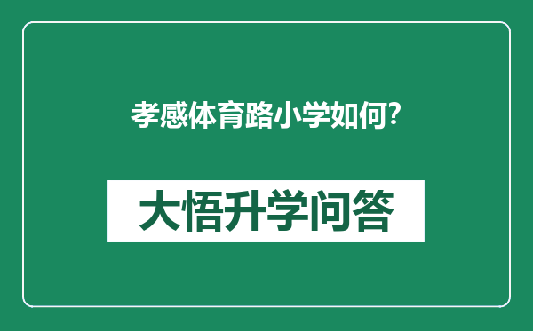 孝感体育路小学如何？