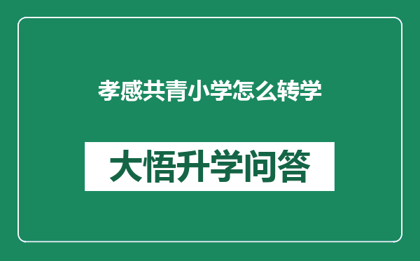 孝感共青小学怎么转学