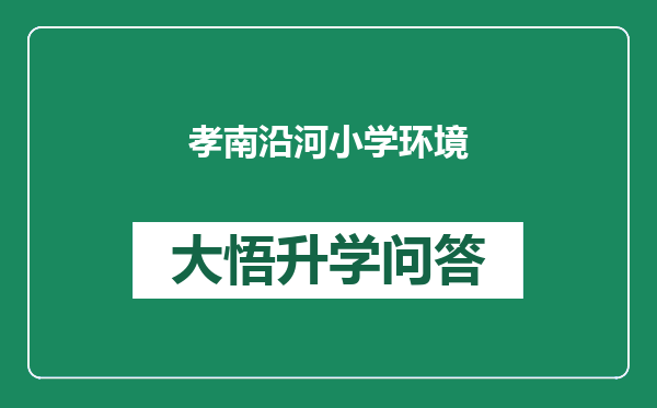 孝南沿河小学环境