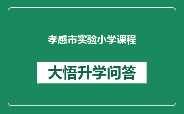 孝感市实验小学课程