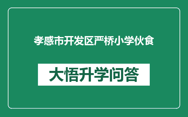 孝感市开发区严桥小学伙食