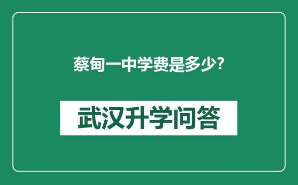 蔡甸一中学费是多少？