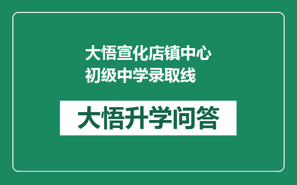 大悟宣化店镇中心初级中学录取线