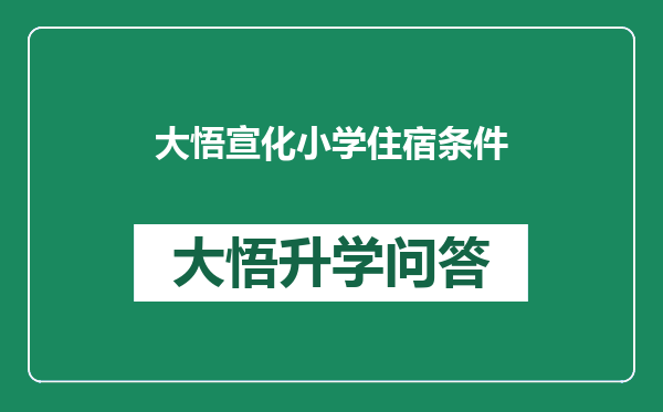 大悟宣化小学住宿条件