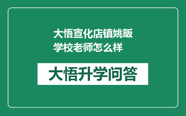 大悟宣化店镇姚畈学校老师怎么样