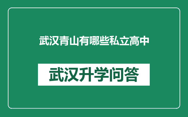 武汉青山有哪些私立高中