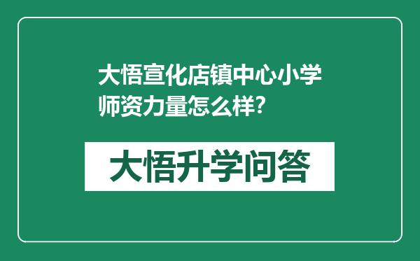 大悟宣化店镇中心小学师资力量怎么样？