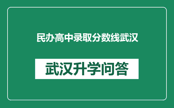 民办高中录取分数线武汉