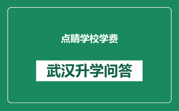 点睛学校学费