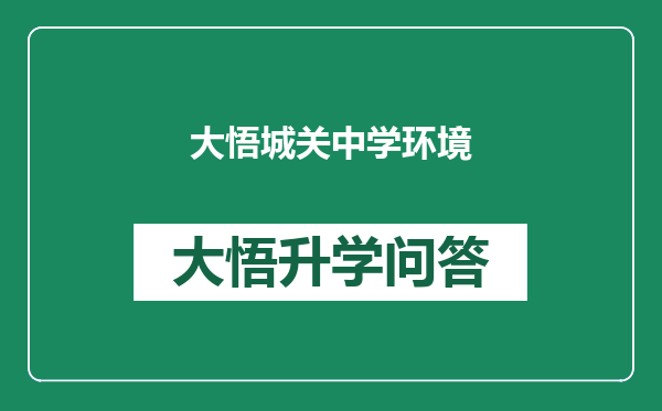 大悟城关中学环境