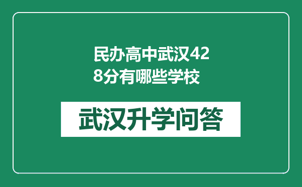 民办高中武汉428分有哪些学校