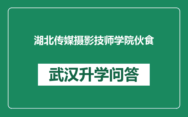 湖北传媒摄影技师学院伙食