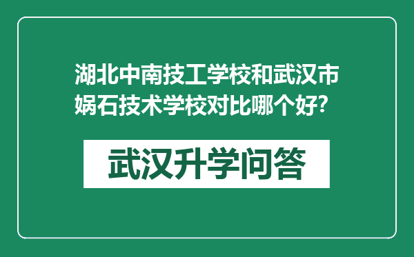 湖北中南技工学校和武汉市娲石技术学校对比哪个好？