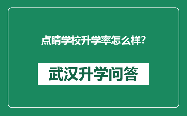 点睛学校升学率怎么样？