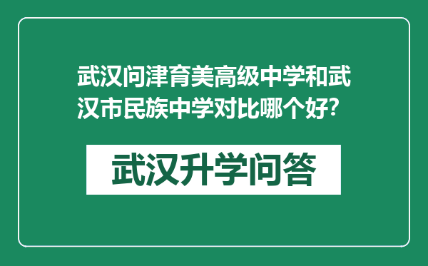 武汉问津育美高级中学和武汉市民族中学对比哪个好？