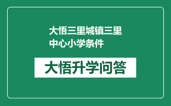 大悟三里城镇三里中心小学条件