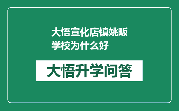 大悟宣化店镇姚畈学校为什么好