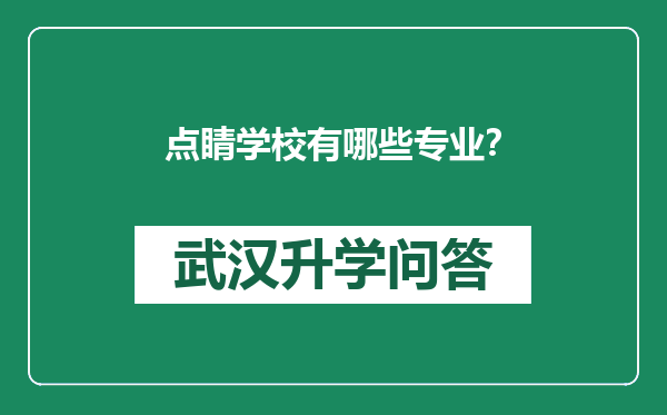 点睛学校有哪些专业？