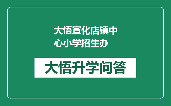 大悟宣化店镇中心小学招生办