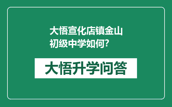 大悟宣化店镇金山初级中学如何？