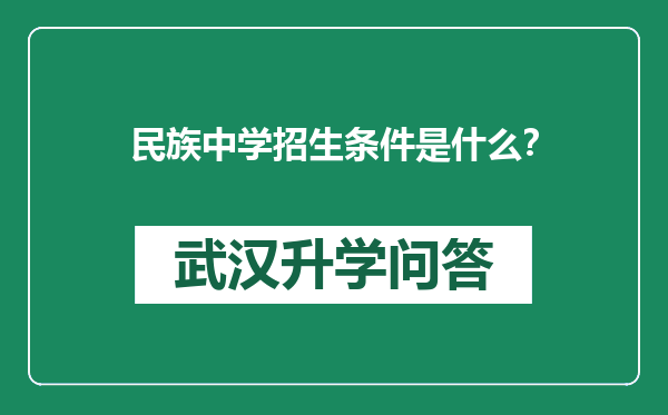 民族中学招生条件是什么？