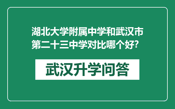 湖北大学附属中学和武汉市第二十三中学对比哪个好？