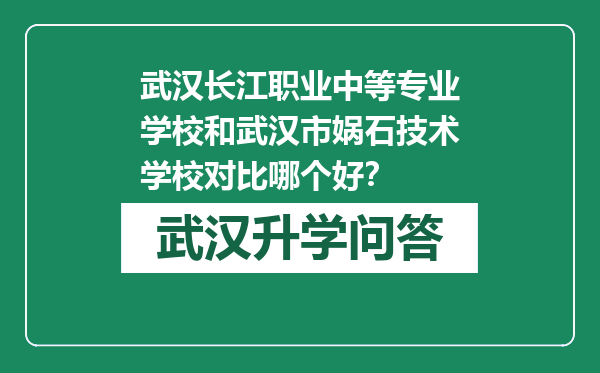 武汉长江职业中等专业学校和武汉市娲石技术学校对比哪个好？