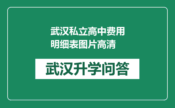 武汉私立高中费用明细表图片高清