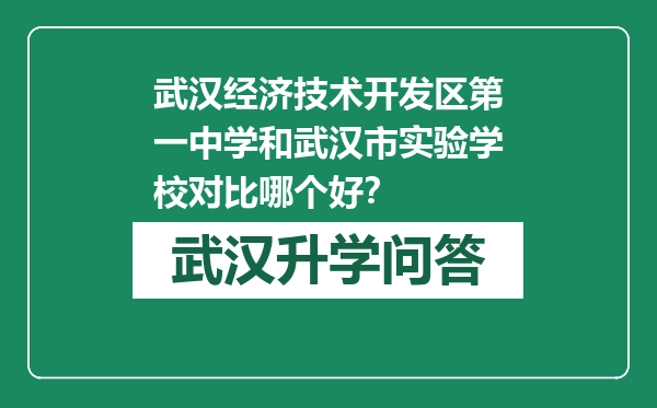 武汉经济技术开发区第一中学和武汉市实验学校对比哪个好？