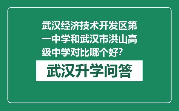 武汉经济技术开发区第一中学和武汉市洪山高级中学对比哪个好？