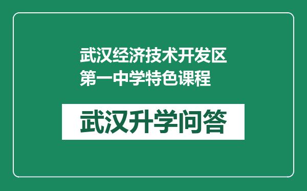 武汉经济技术开发区第一中学特色课程