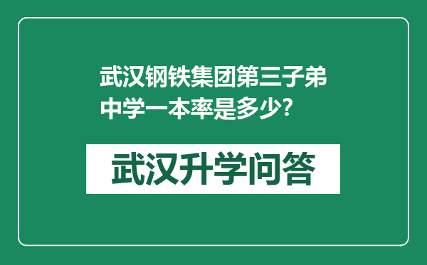 武汉钢铁集团第三子弟中学一本率是多少？