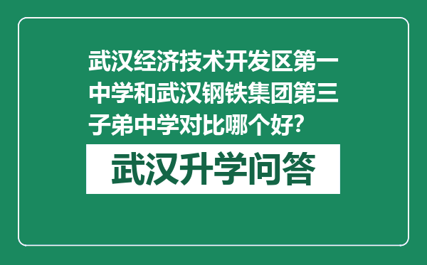 武汉经济技术开发区第一中学和武汉钢铁集团第三子弟中学对比哪个好？