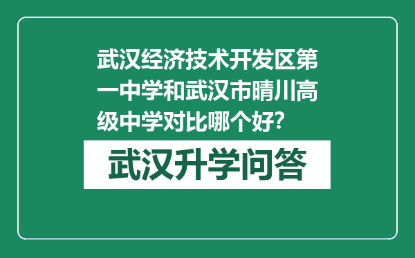 武汉经济技术开发区第一中学和武汉市晴川高级中学对比哪个好？