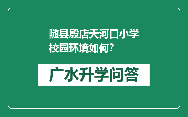 随县殷店天河口小学校园环境如何？