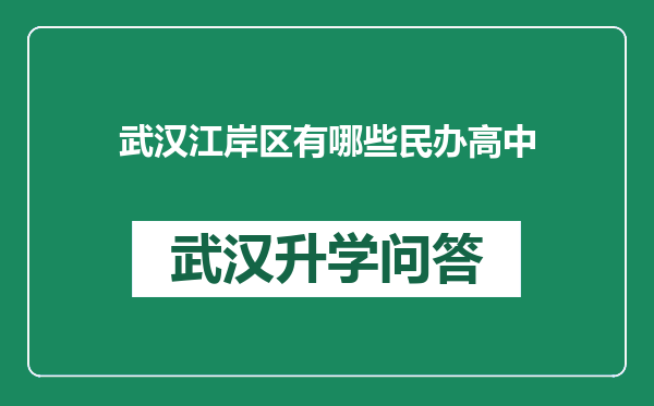 武汉江岸区有哪些民办高中