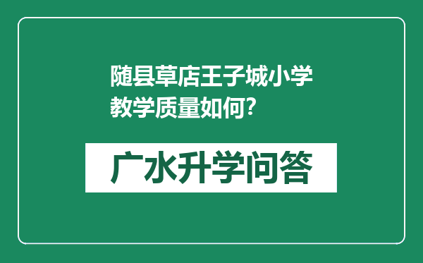 随县草店王子城小学教学质量如何？