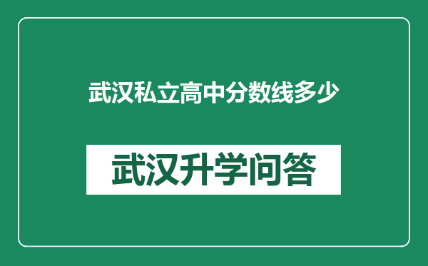 武汉私立高中分数线多少