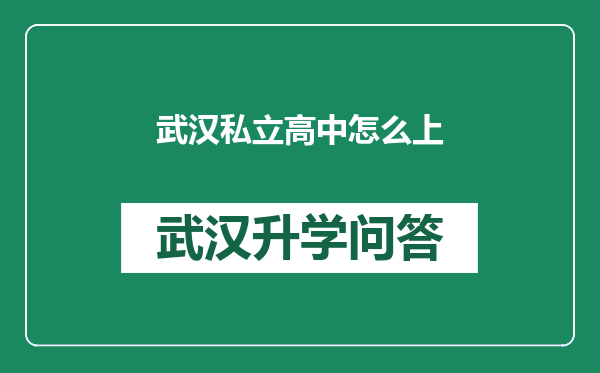 武汉私立高中怎么上