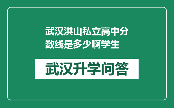 武汉洪山私立高中分数线是多少啊学生