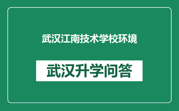 武汉江南技术学校环境