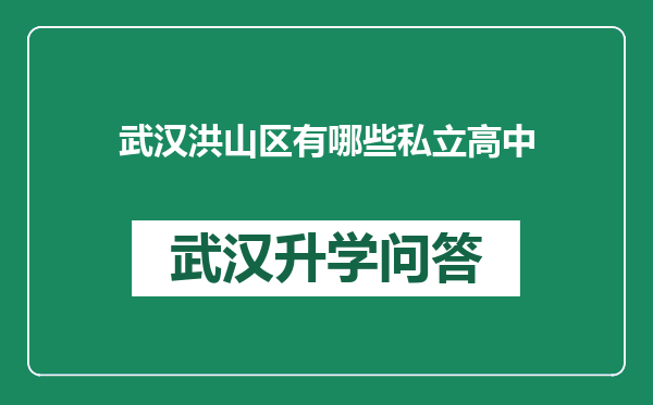 武汉洪山区有哪些私立高中