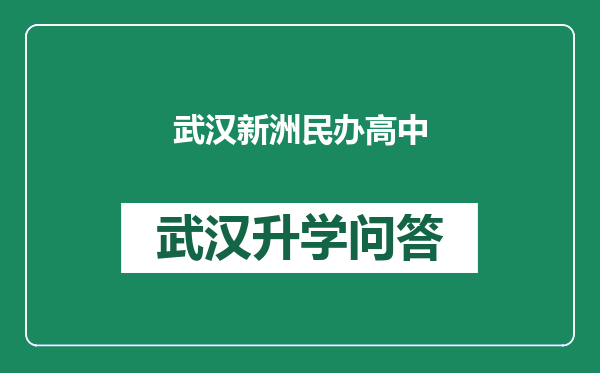 武汉新洲民办高中