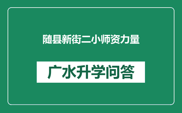 随县新街二小师资力量