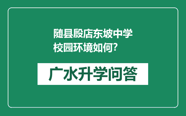 随县殷店东坡中学校园环境如何？